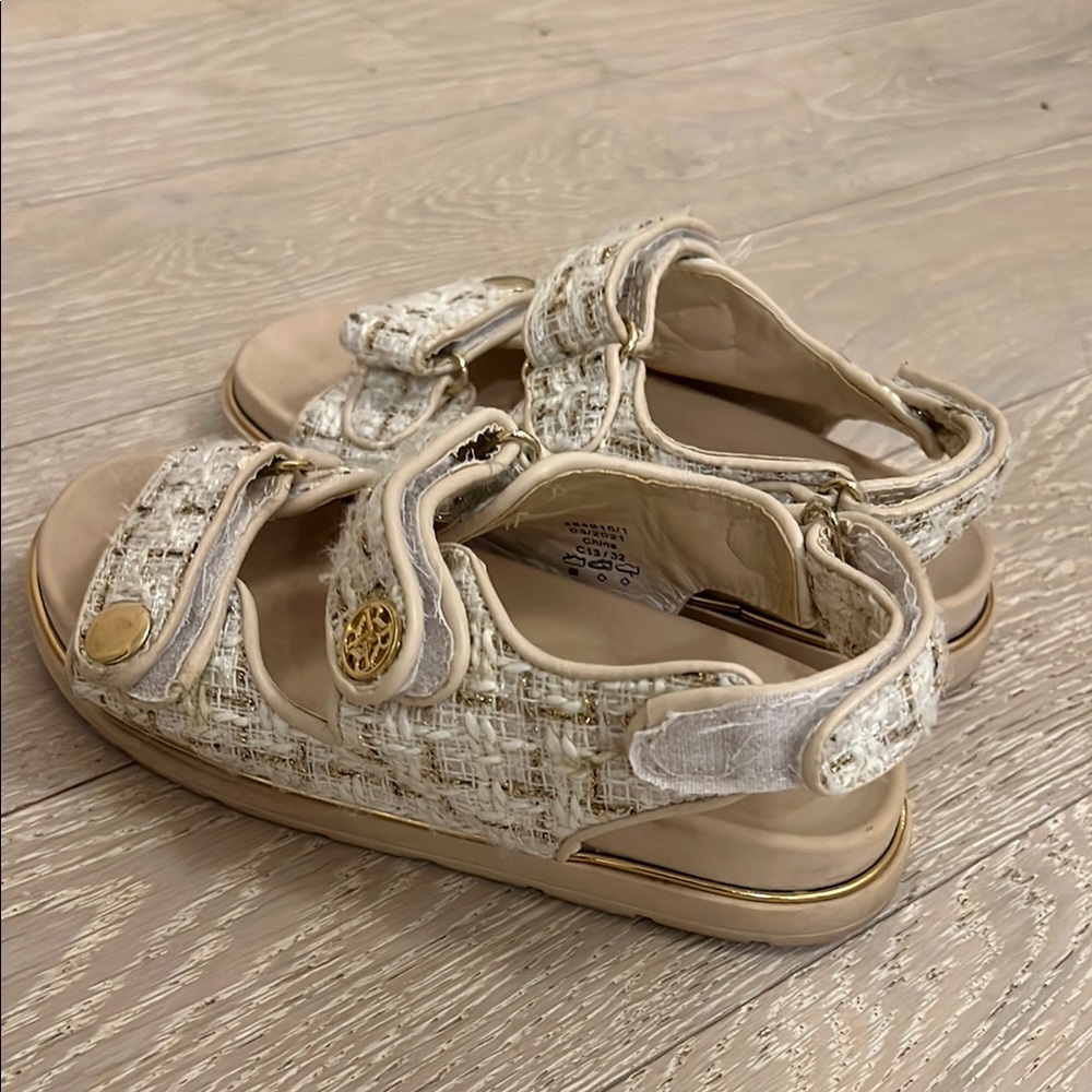 River Island Cream and Gold Sandals with Textured Design